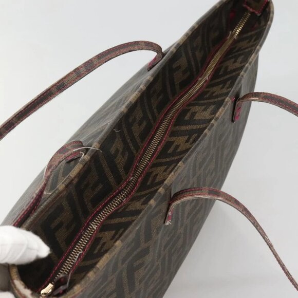 FENDI Zucca Canvas Tote Bag Brown Black gold - Picture 6 of 15